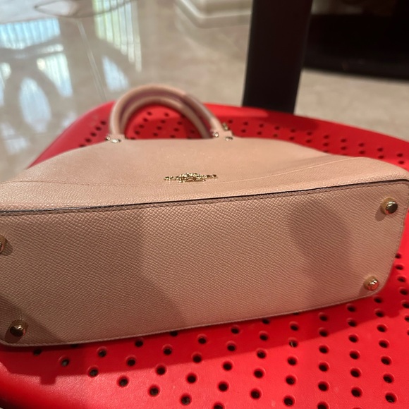 Coach Pink Satchel with Double Top Handles and Gold Accents - Picture 3 of 12